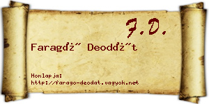 Faragó Deodát névjegykártya